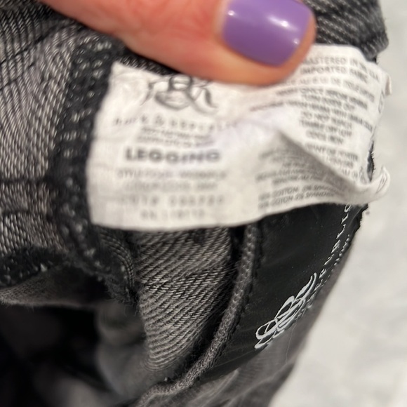 Rock & REPUBLIC Vintage SKINNY LEGGING JEANS grey black distressed wash size 24 - Picture 6 of 10